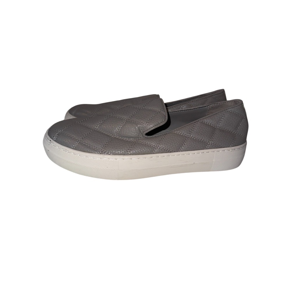 Steve Madden Globe GLOB03S1 Women's Sneakers 8.5M Gray Quilted Slip On Shoes